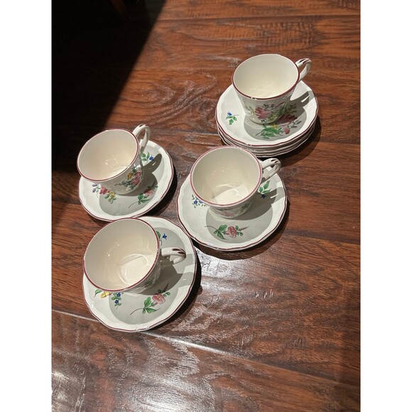 4 x CUP and 6 Saucer LUNEVILLE FRANCE K & G OLD STRASBOURG - Picture 3 of 6